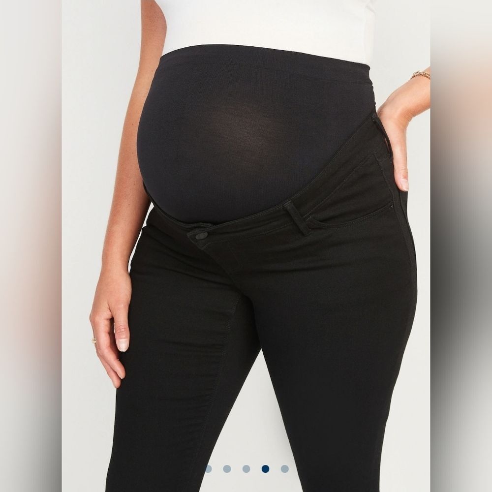 Old Navy Black Maternity Full Panel Rockstar Skinny Jeans Size 10 Regular
